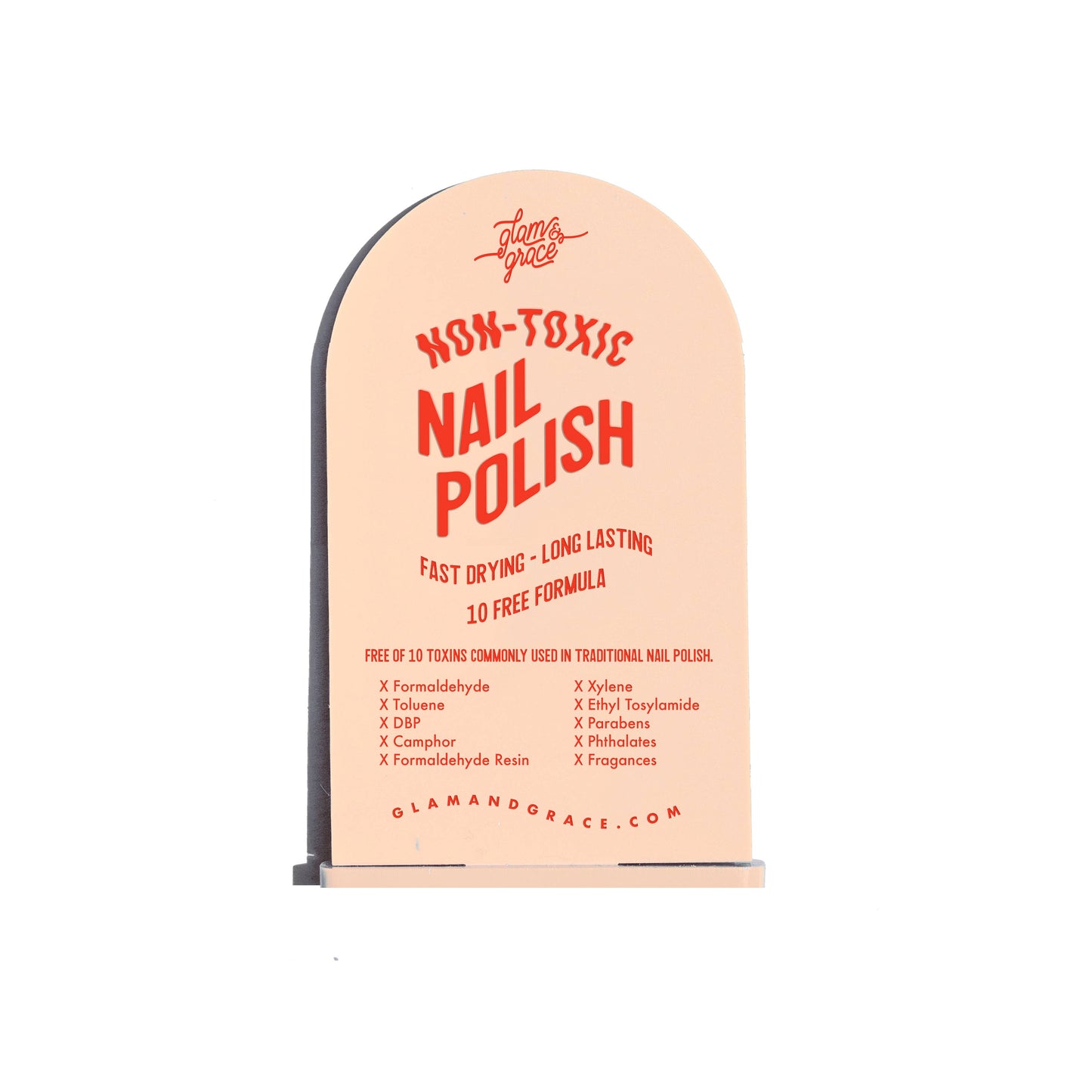 Display Sign - Nail Polish Medium Shelf Talker Red