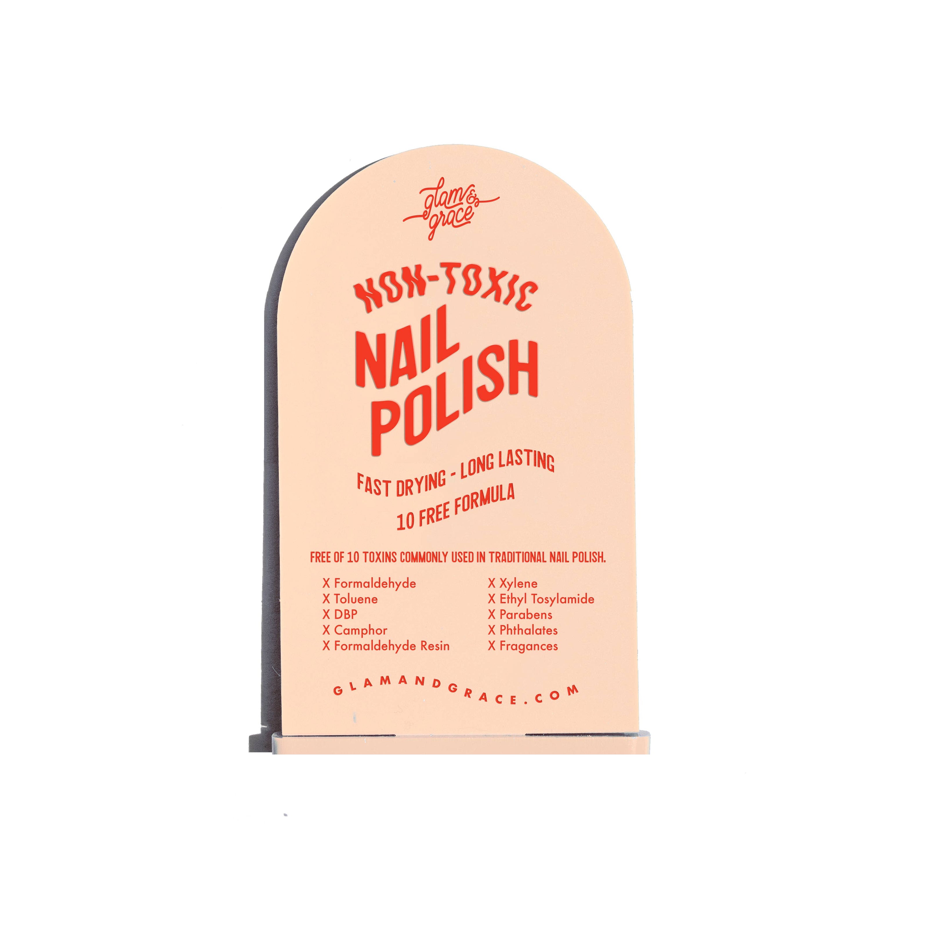 Display Sign - Nail Polish Medium Shelf Talker Red