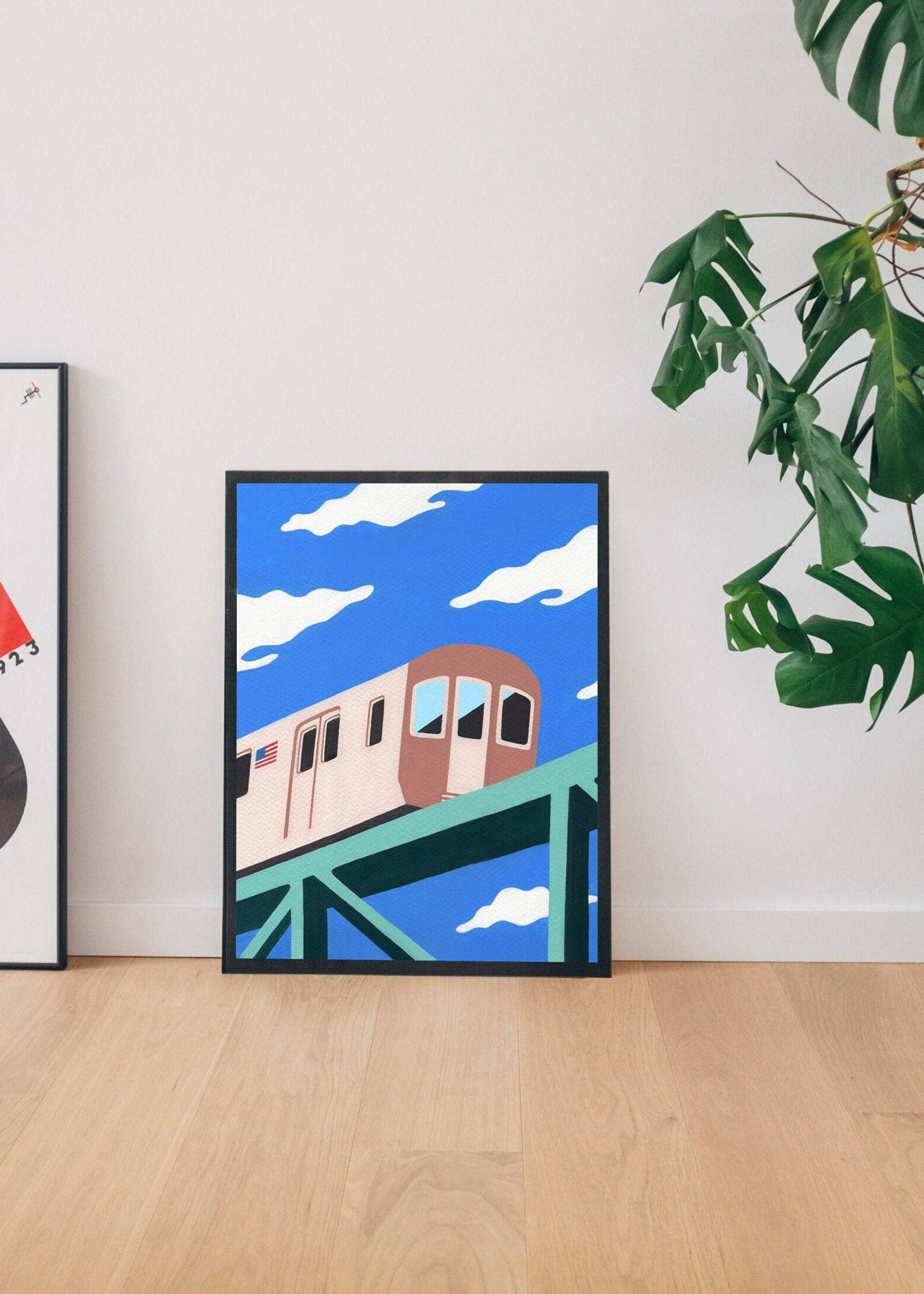 NYC subway train art print