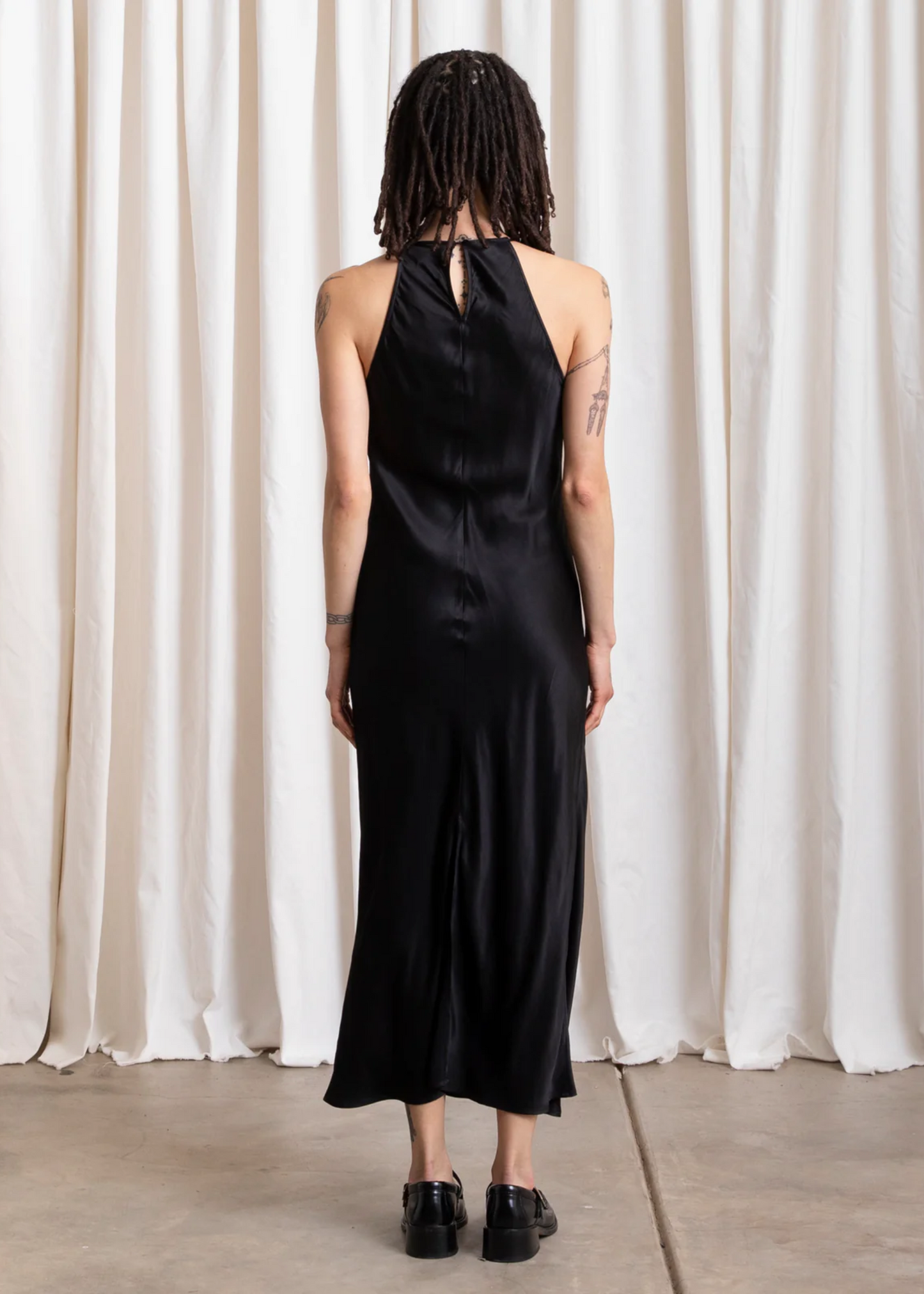 High neck bias dress