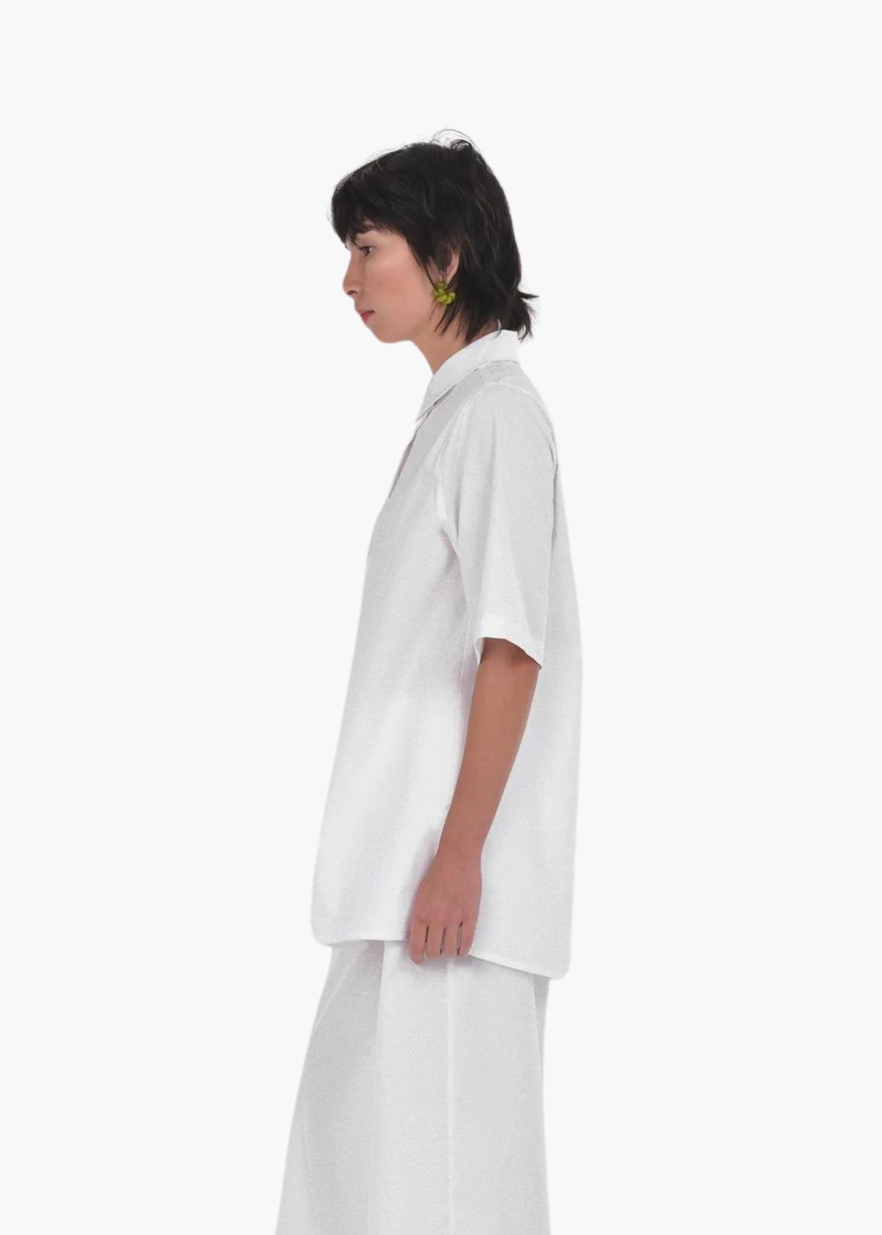 Ocean open-back shirt, bright white
