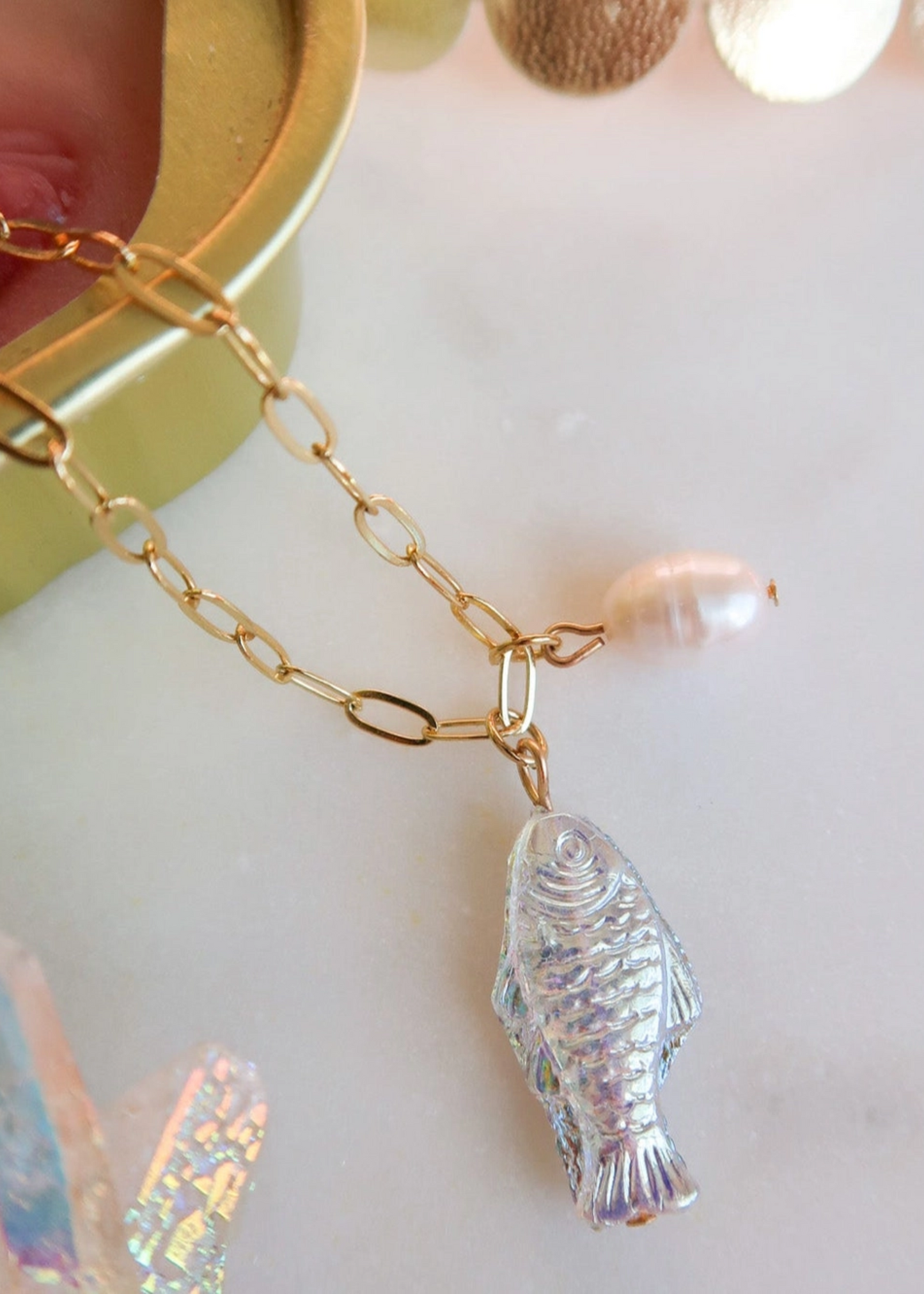 Off the hook fish necklace