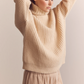 Wool turtleneck waffle sweater