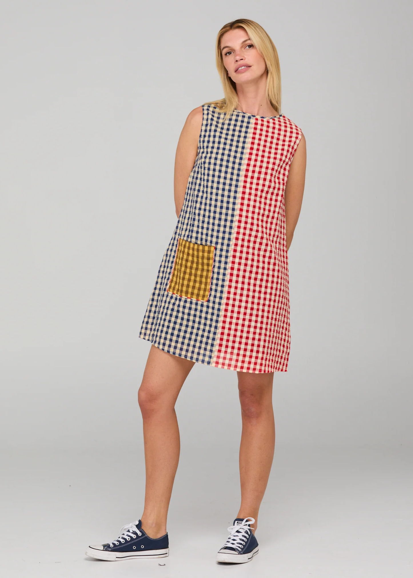 Gillie dress, sliced seersucker
