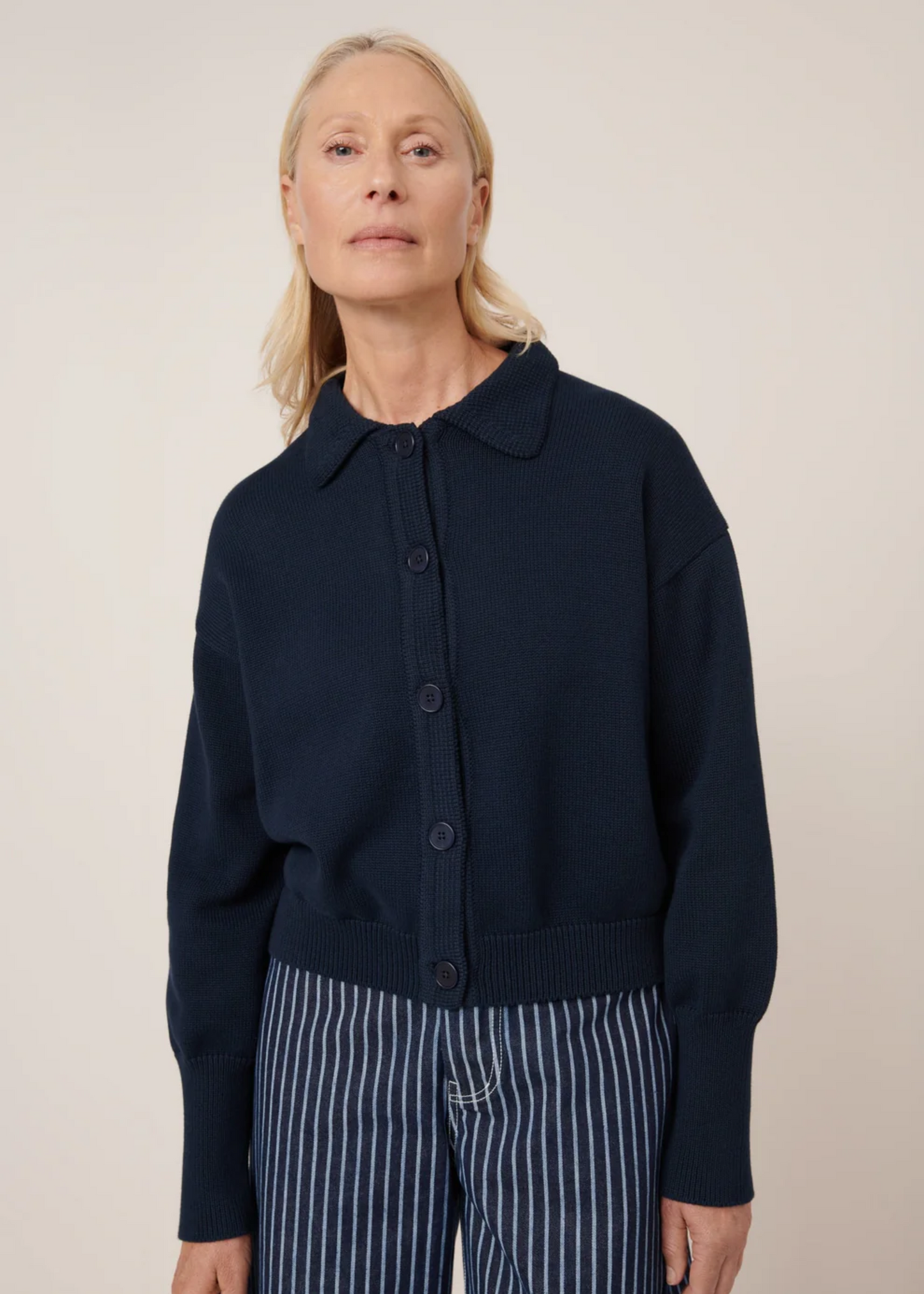 Utility cardigan, indigo
