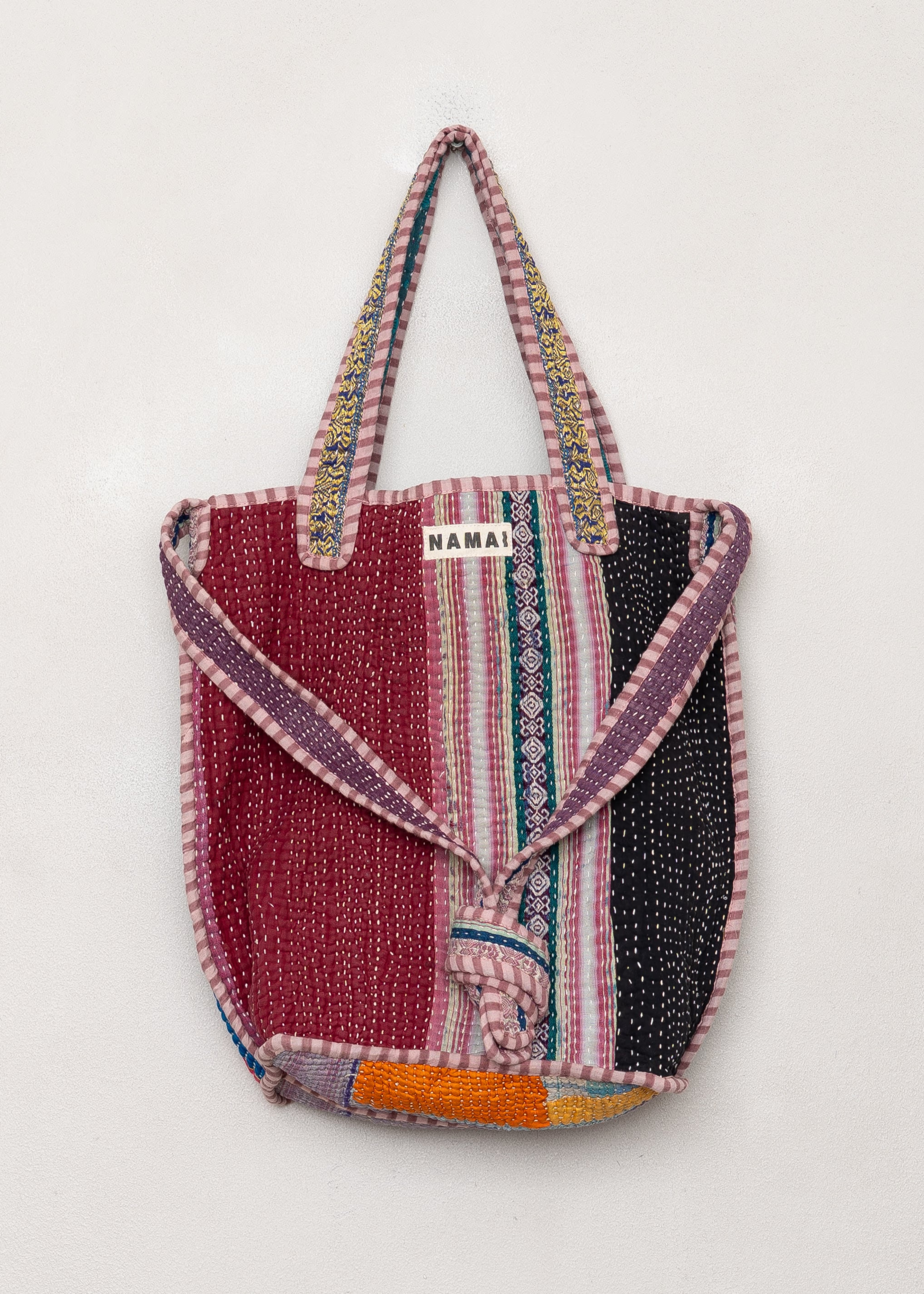 XotiI zero waste quilted kantha bag, 2-way/reversible
