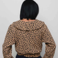 Waffle sailor cardigan, leopard