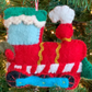 Red steam train felt wool ornament