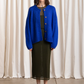 Merino crew neck cardigan, cobalt