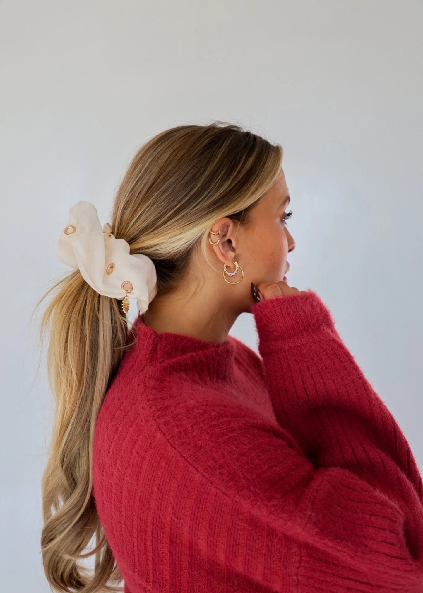 Grommet jumbo scrunchie