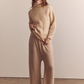 Wool turtleneck waffle sweater
