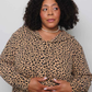 Waffle sailor cardigan, leopard