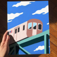 NYC subway train art print