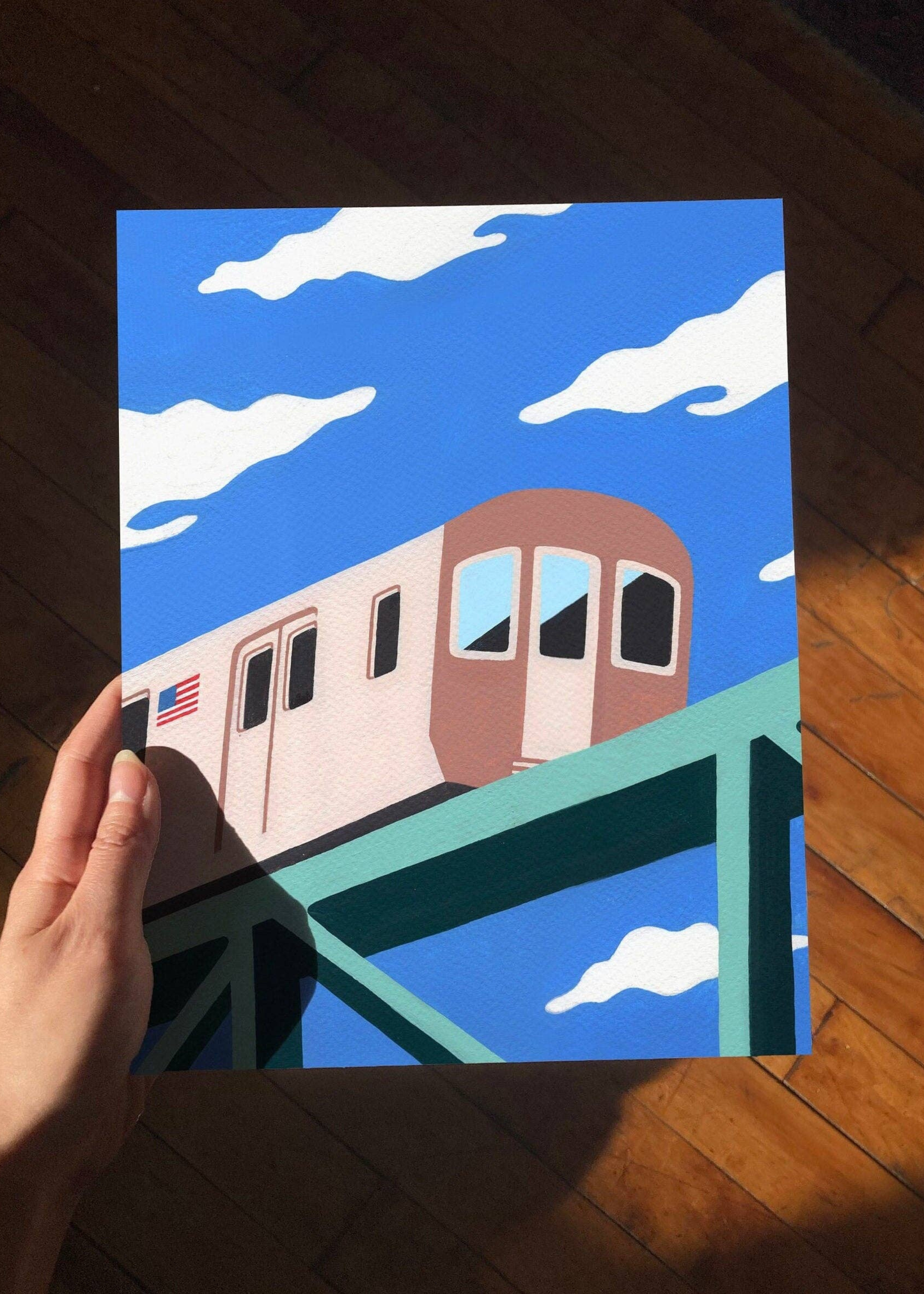 NYC subway train art print