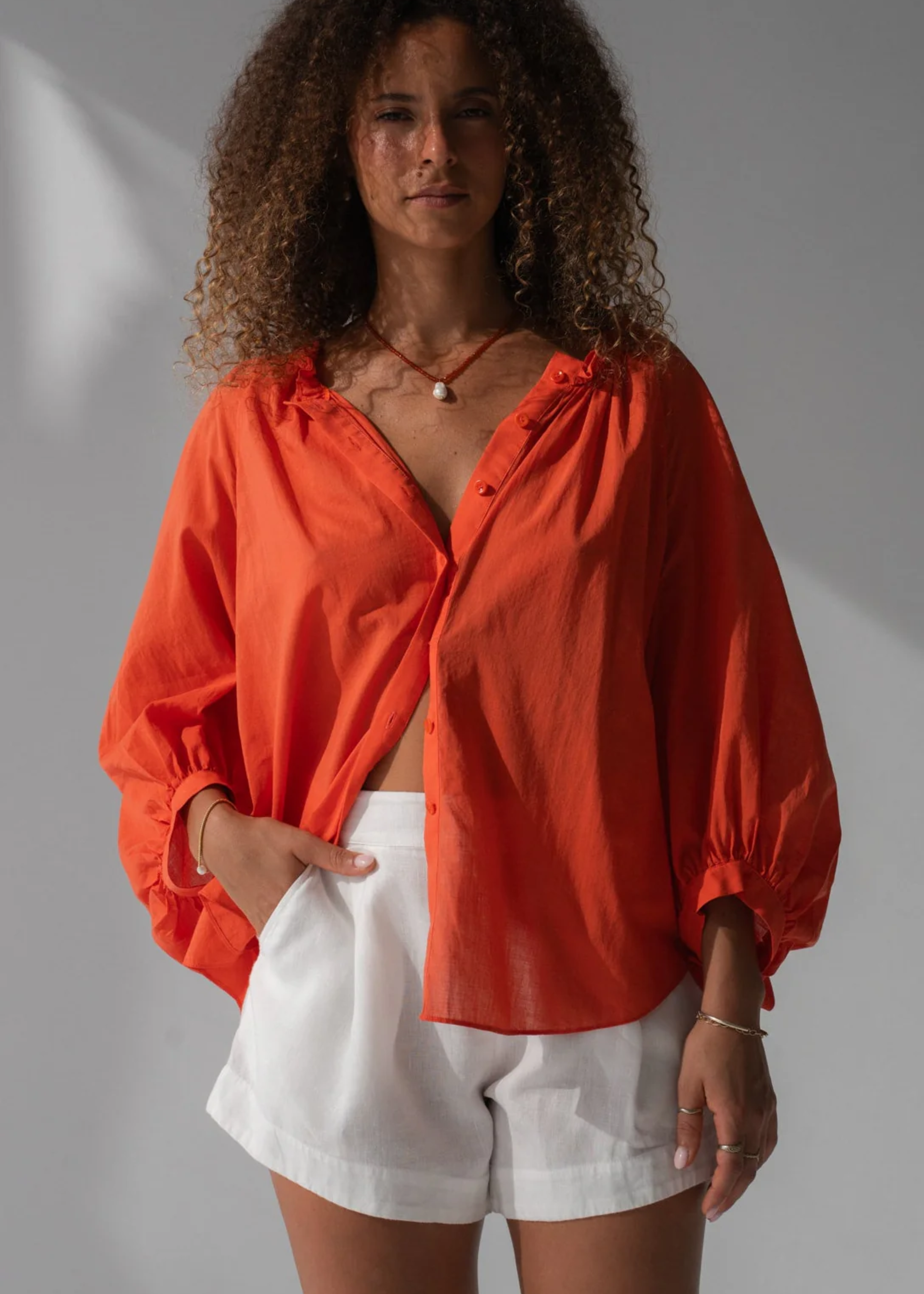 Thalia cotton voile shirt