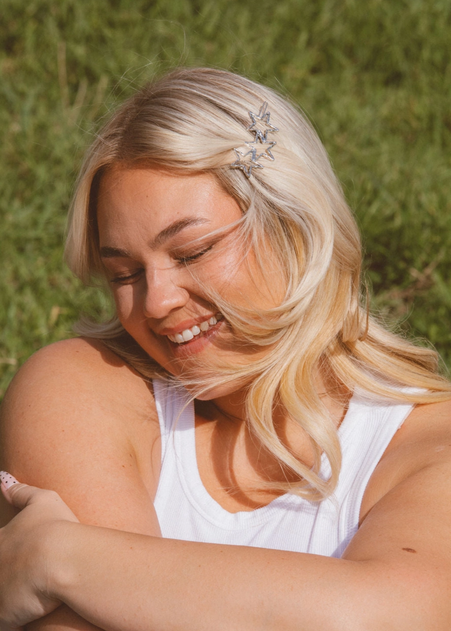 Star trio clip, silver