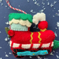 Red steam train felt wool ornament