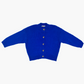 Merino crew neck cardigan, cobalt