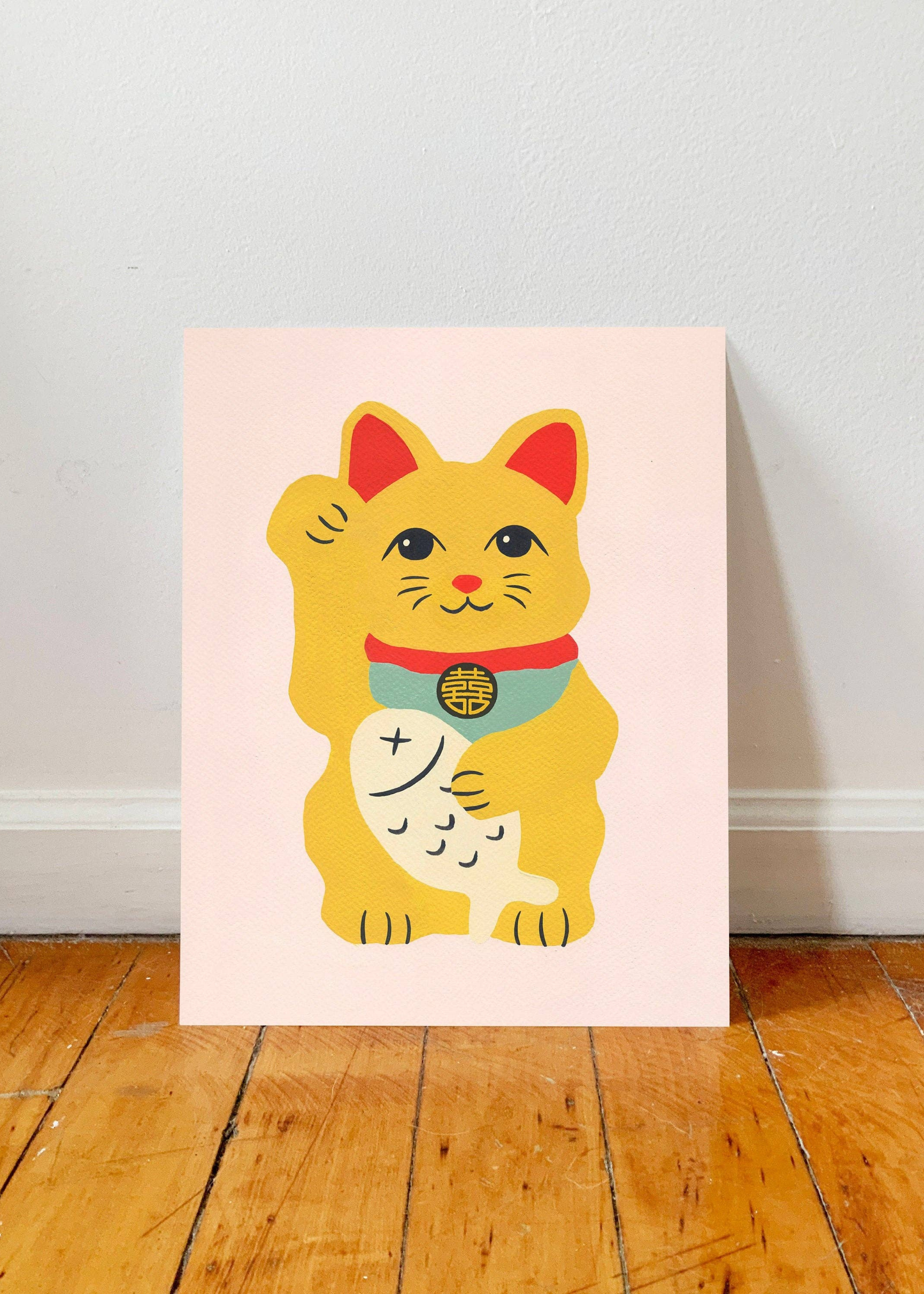 Lucky cat art print