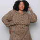 Waffle sailor cardigan, leopard