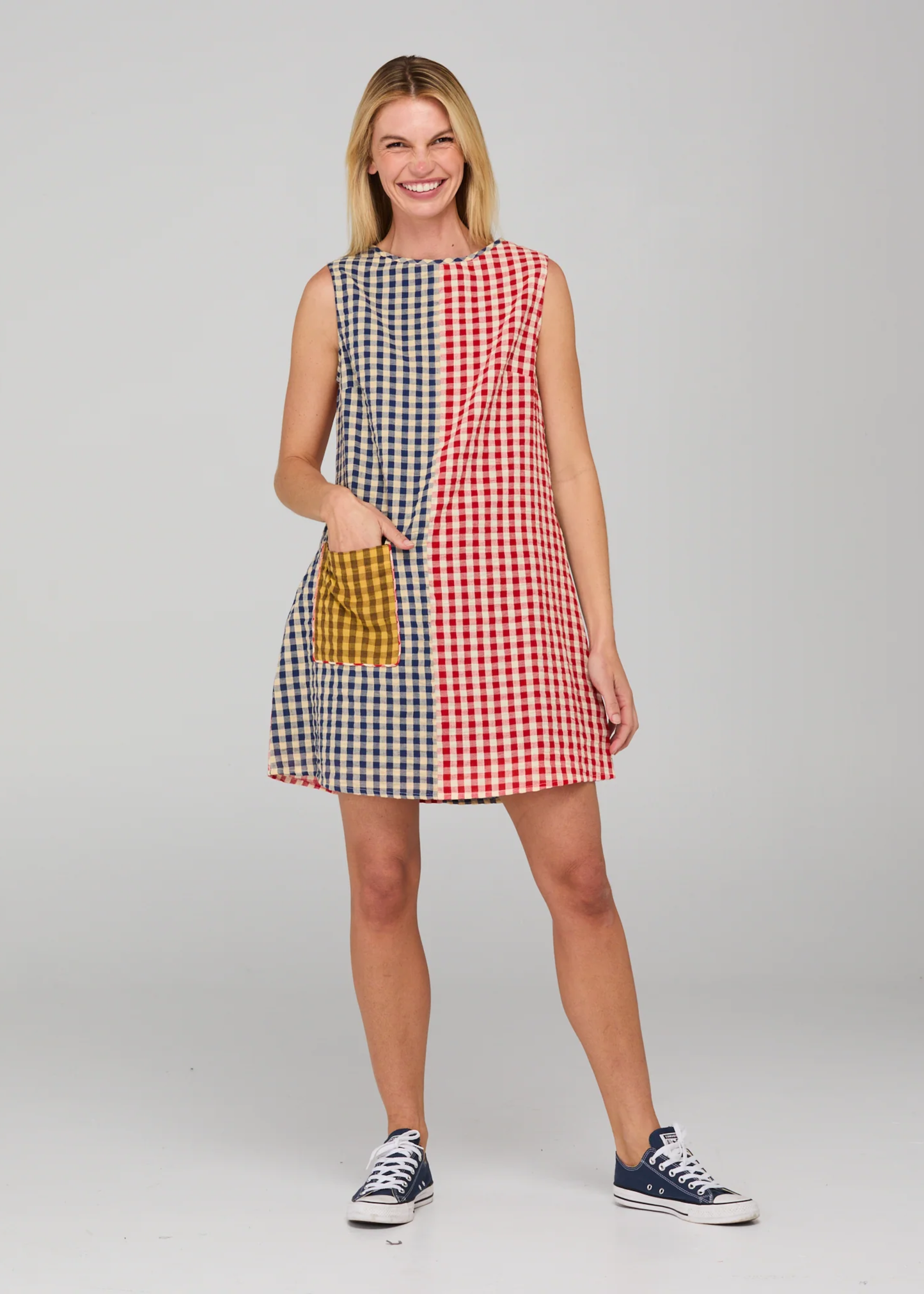 Gillie dress, sliced seersucker