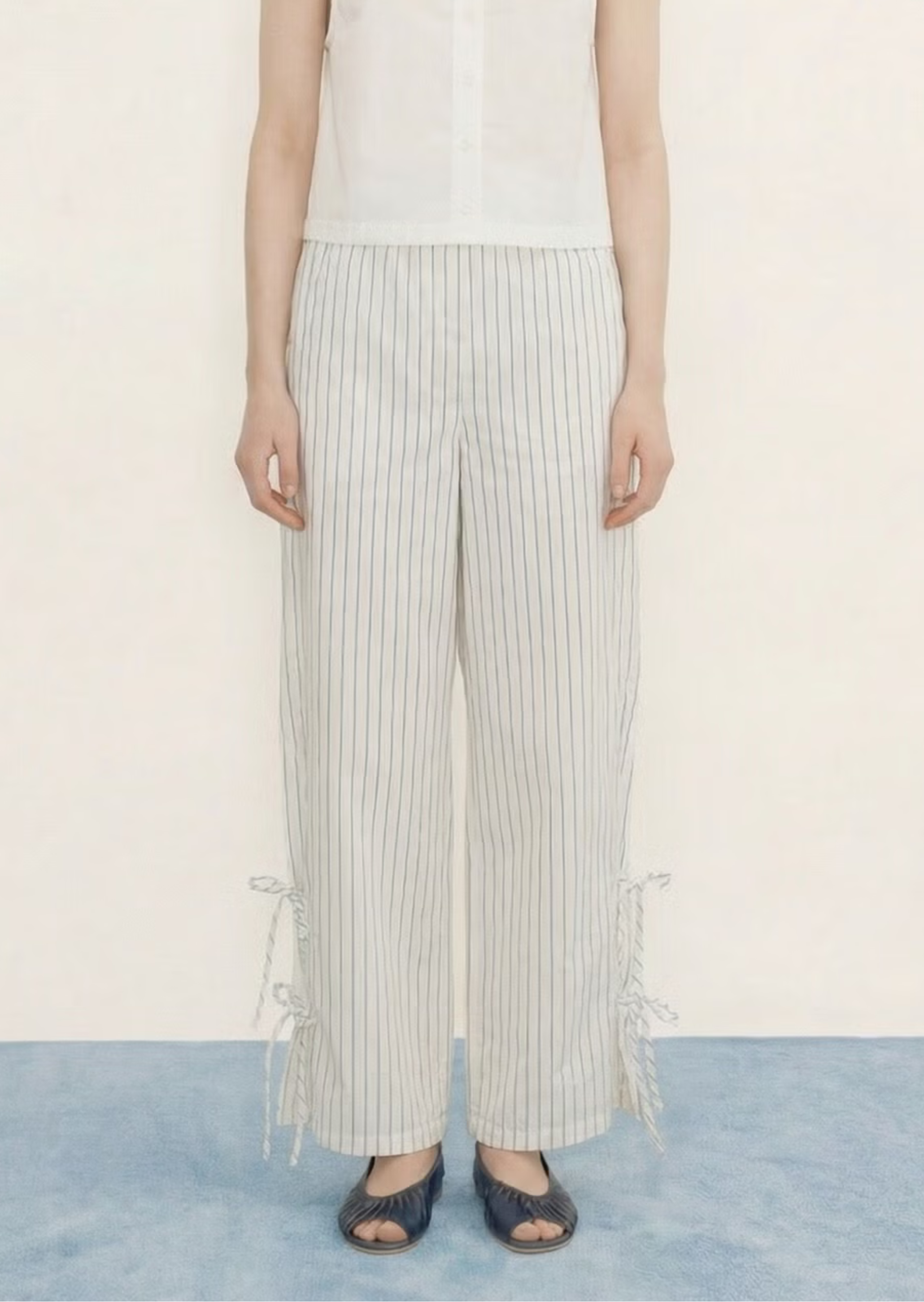 Striped elasticated pants