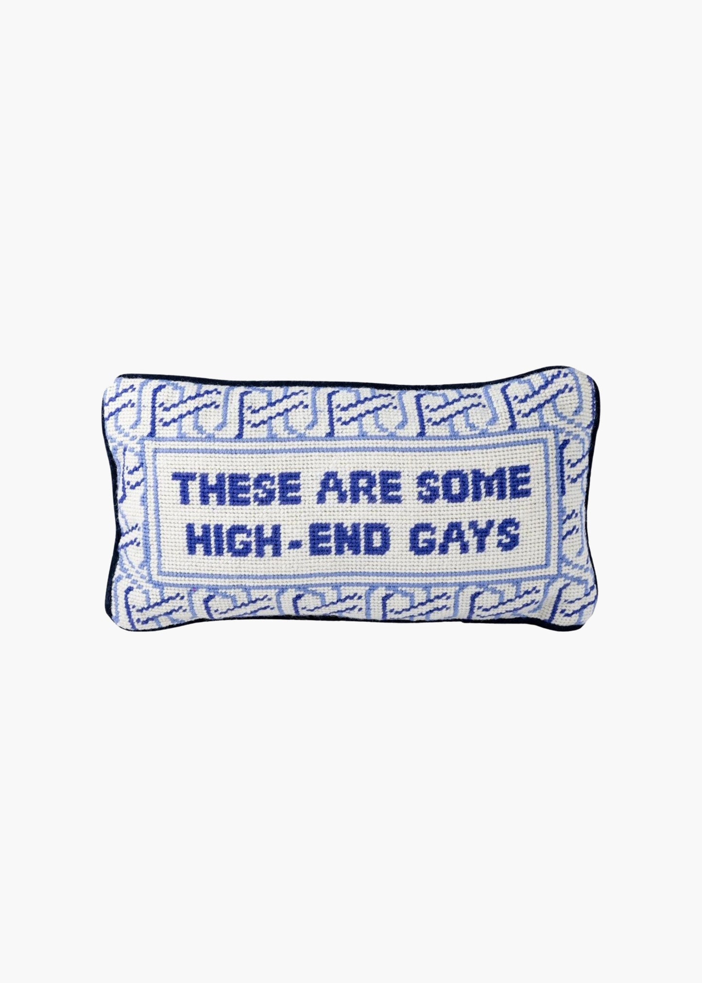 High-end gays needlepoint pillow
