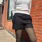 Drawstring short, black