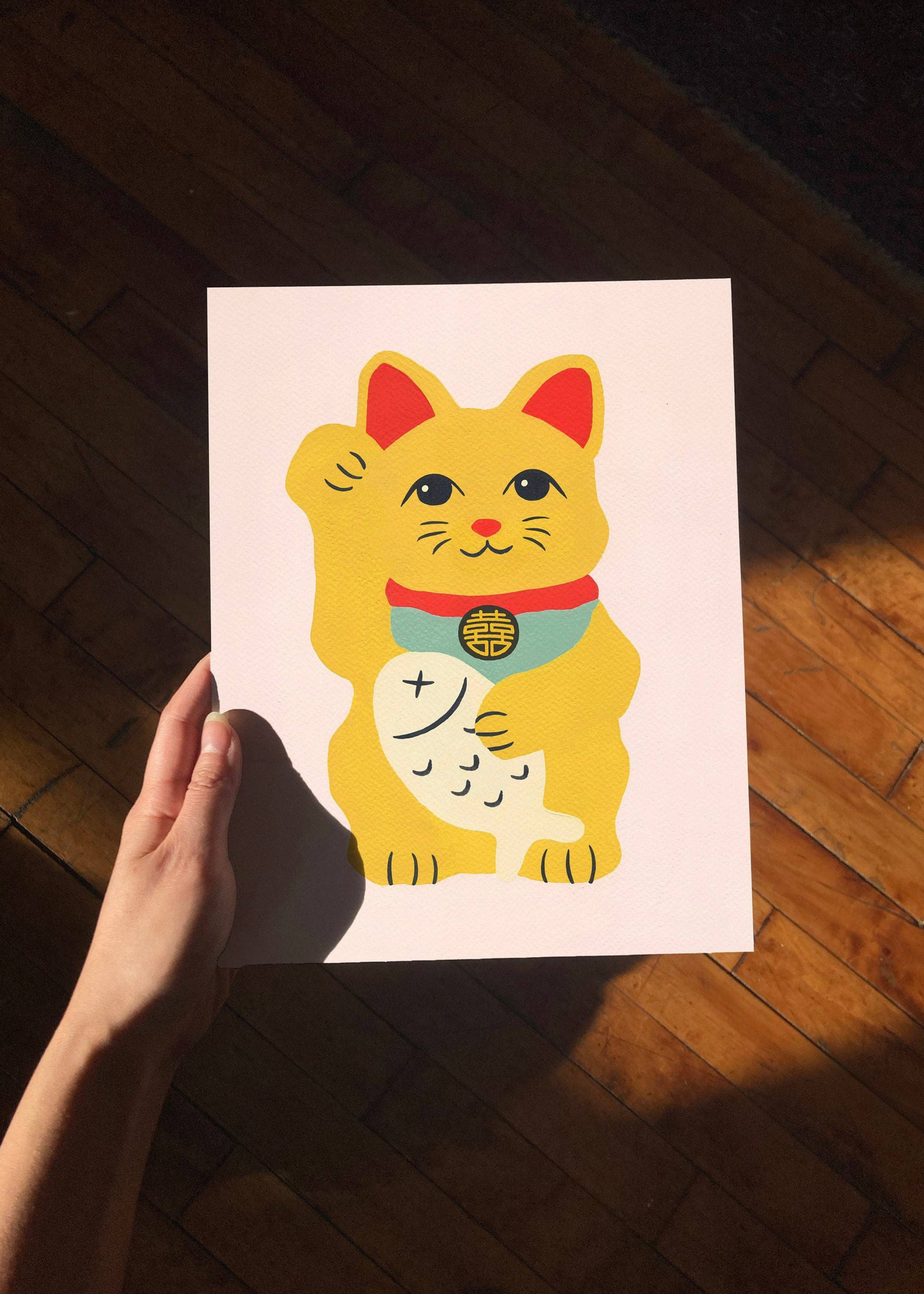 Lucky cat art print