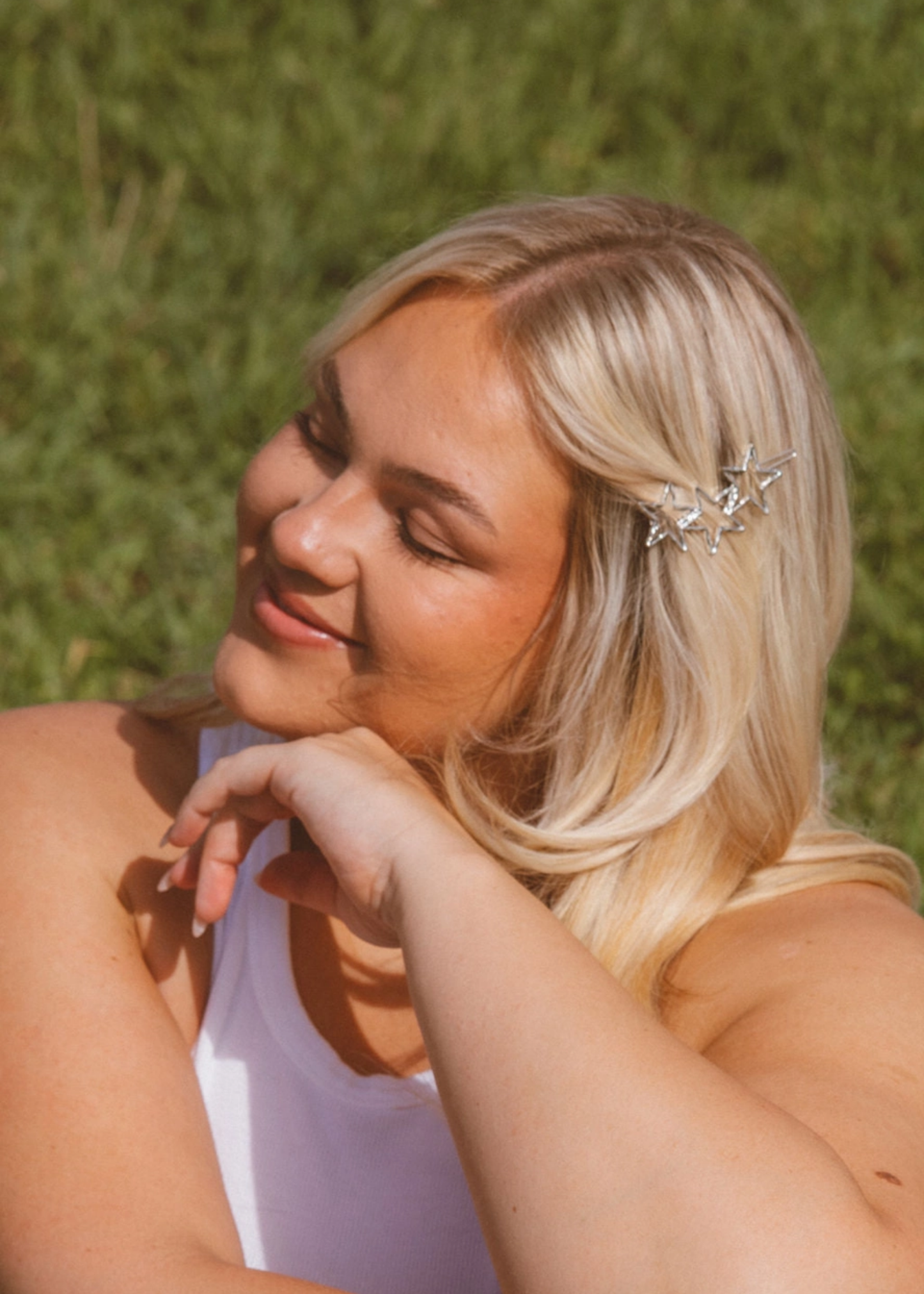 Star trio clip, silver