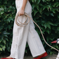 Striped elasticated pants