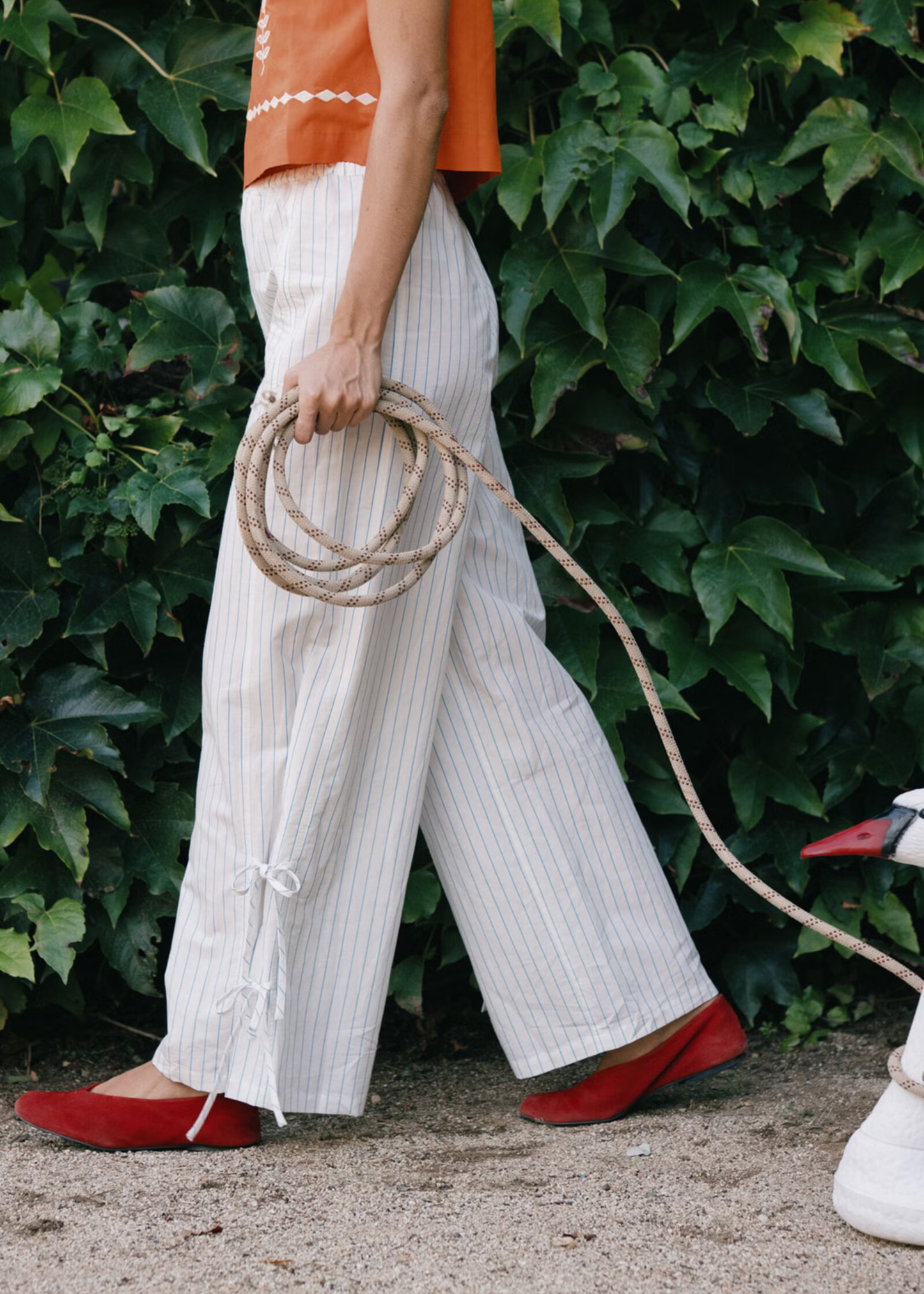 Striped elasticated pants