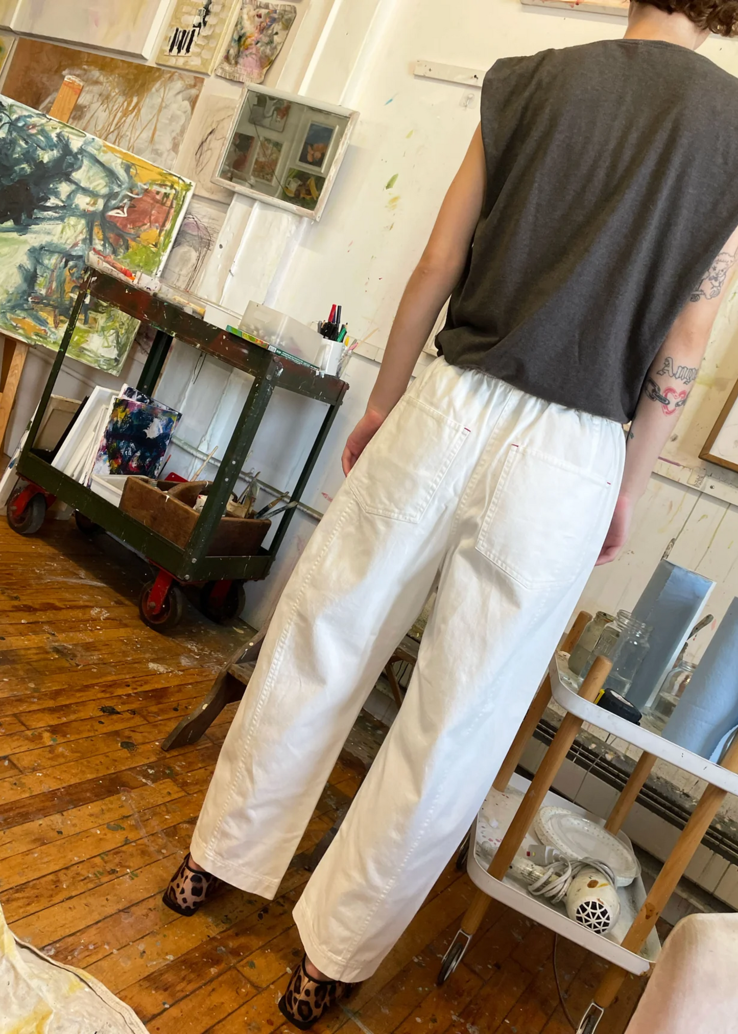 Janus pants II (with side pockets), white
