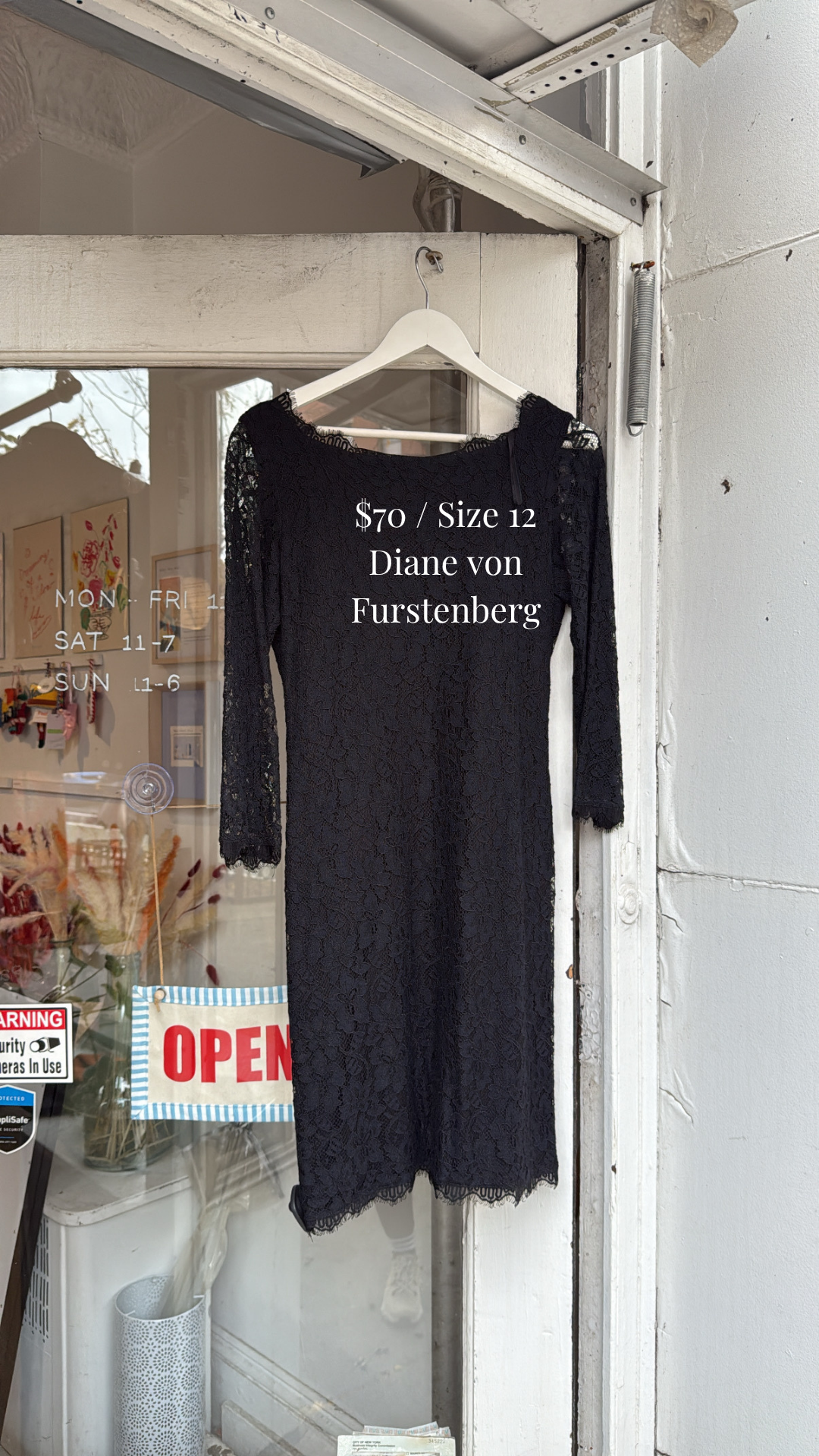 DVF dress, black lace