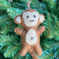 Monkey felt wool ornament