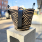 Navigli bag, beige zebra calfskin