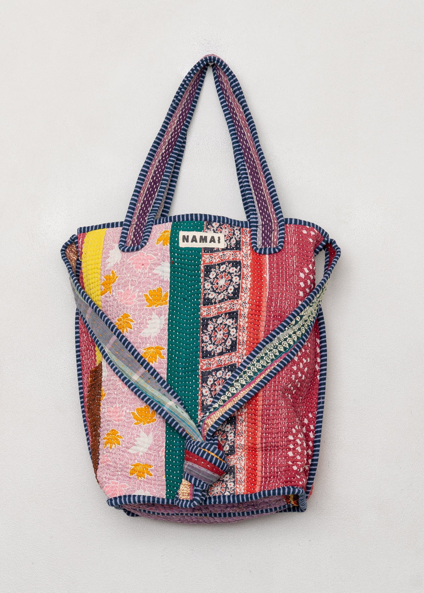 XotiI zero waste quilted kantha bag, 2-way/reversible