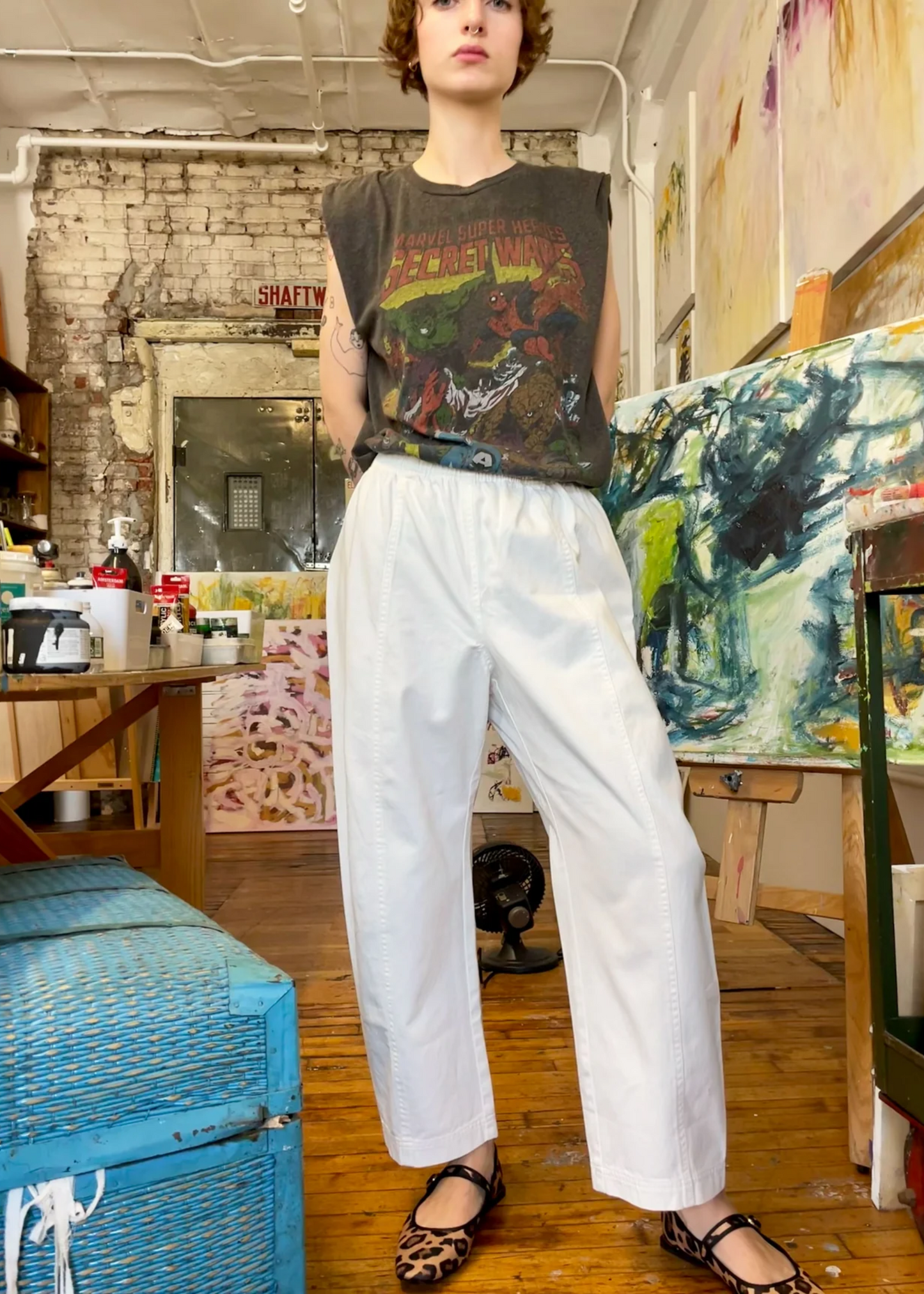 Janus pants II (with side pockets), white