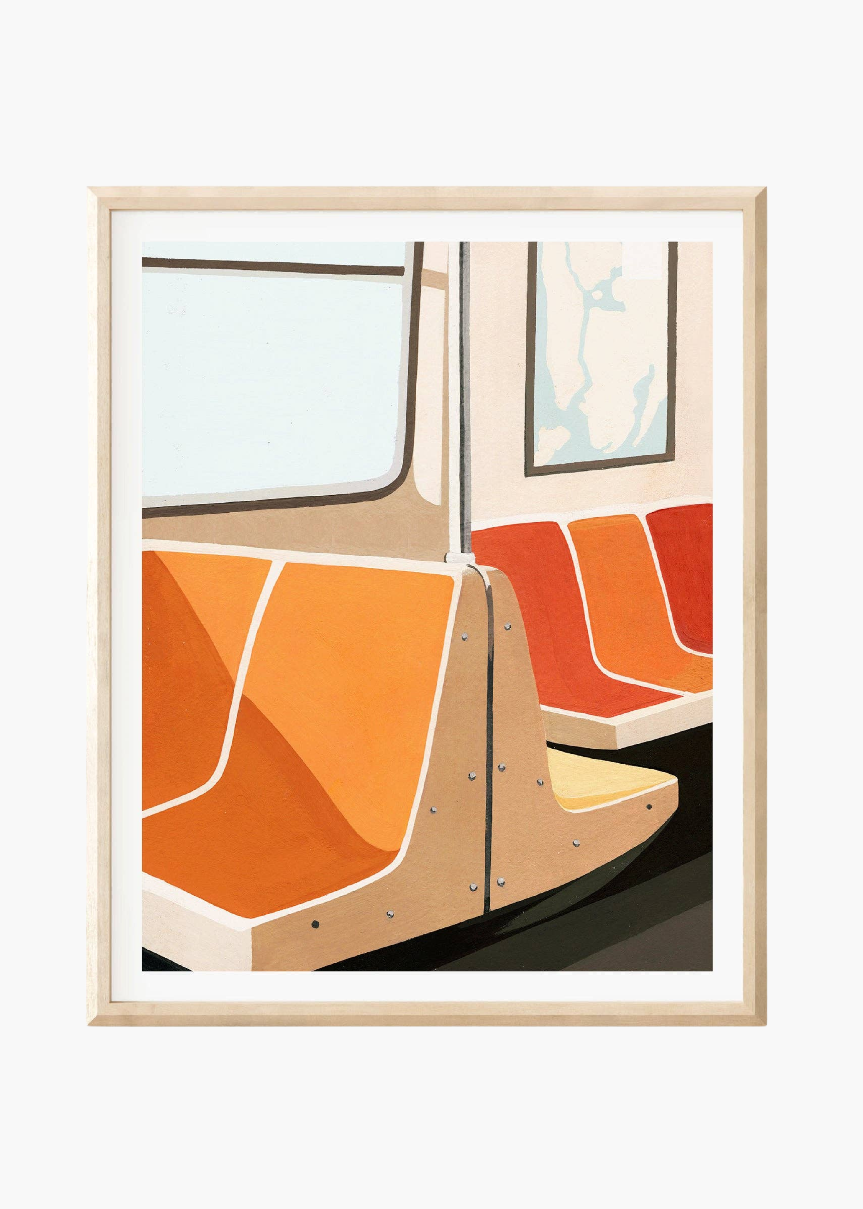NYC subway seats art print
