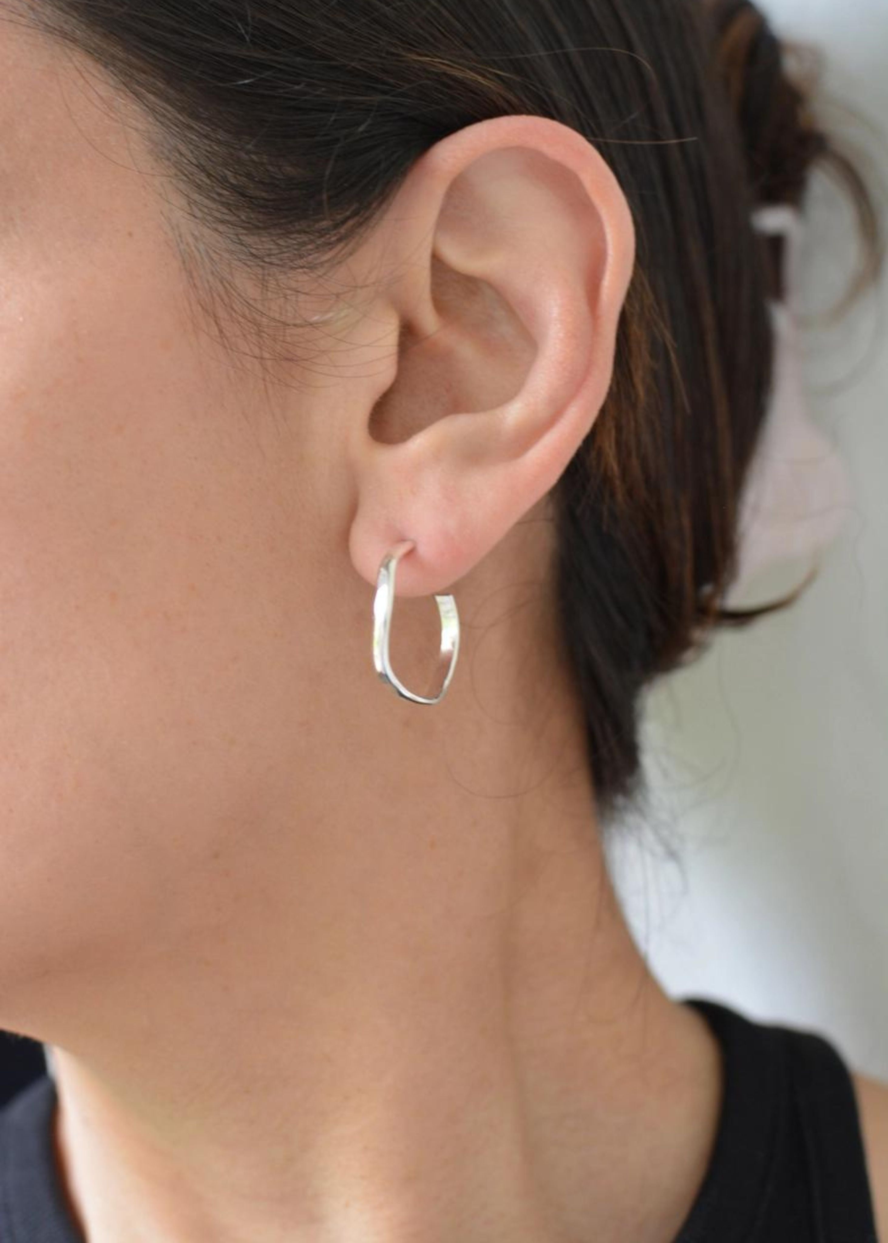 Silver heli hoops