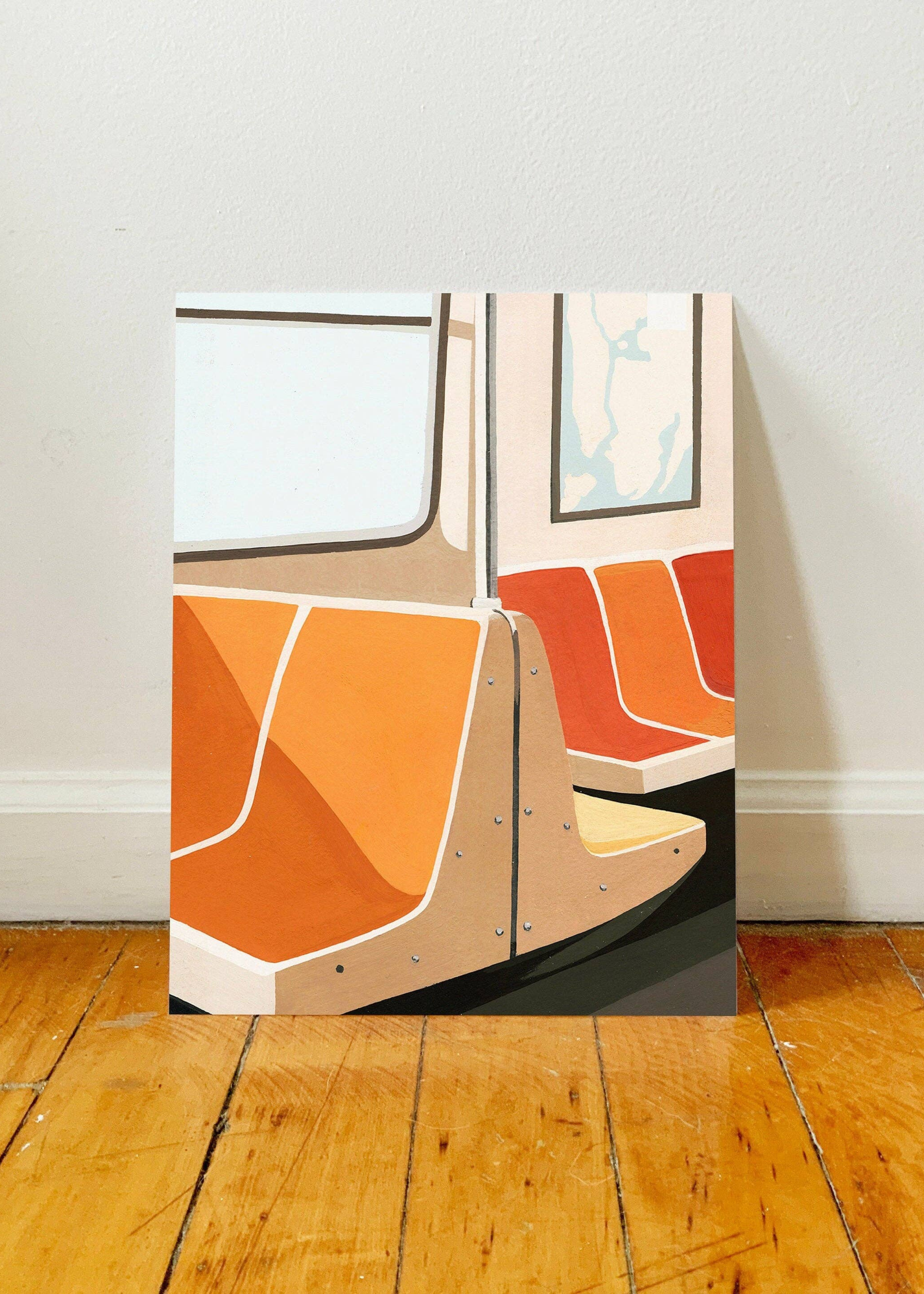 NYC subway seats art print
