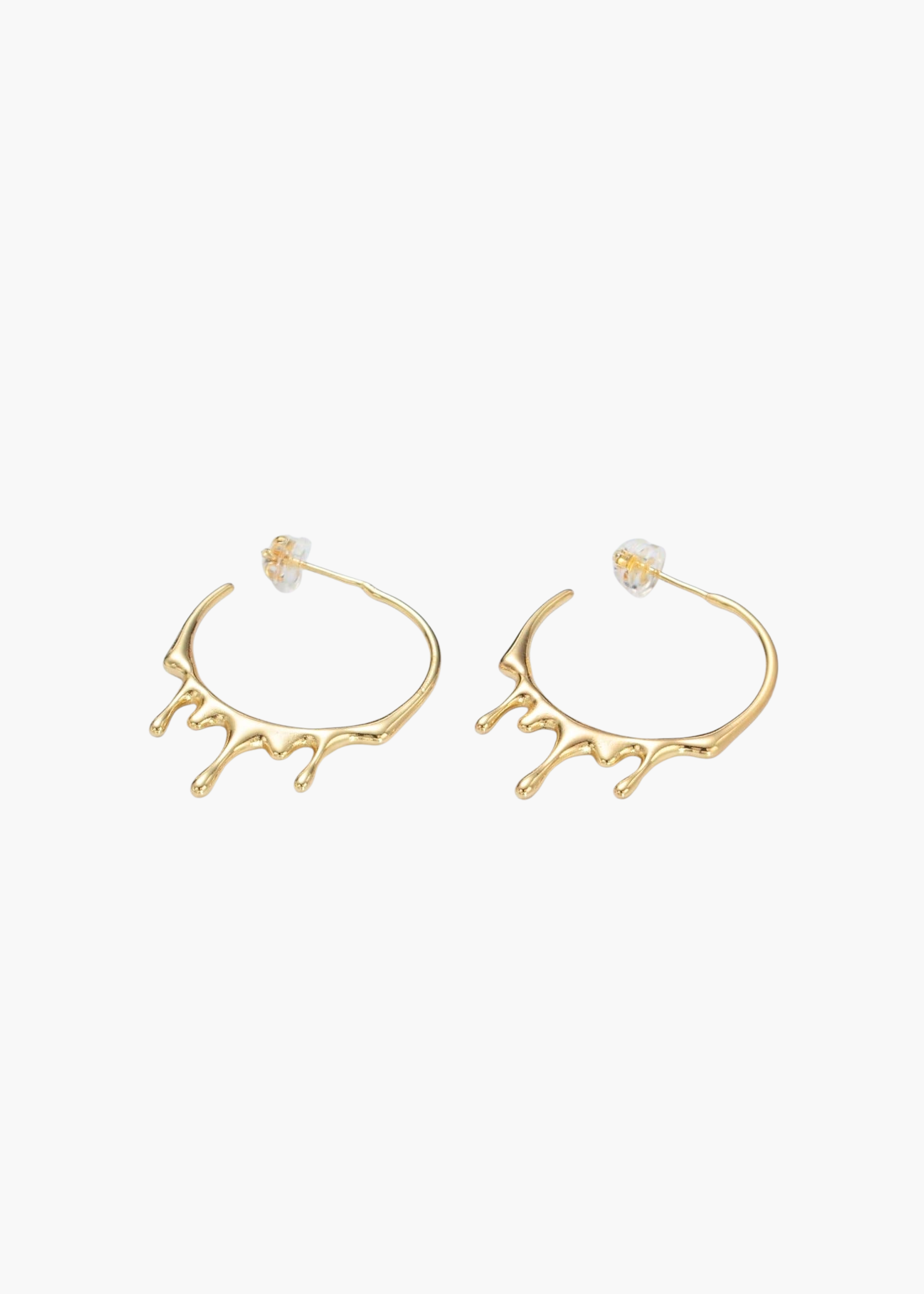 Molten drip hoop earrings