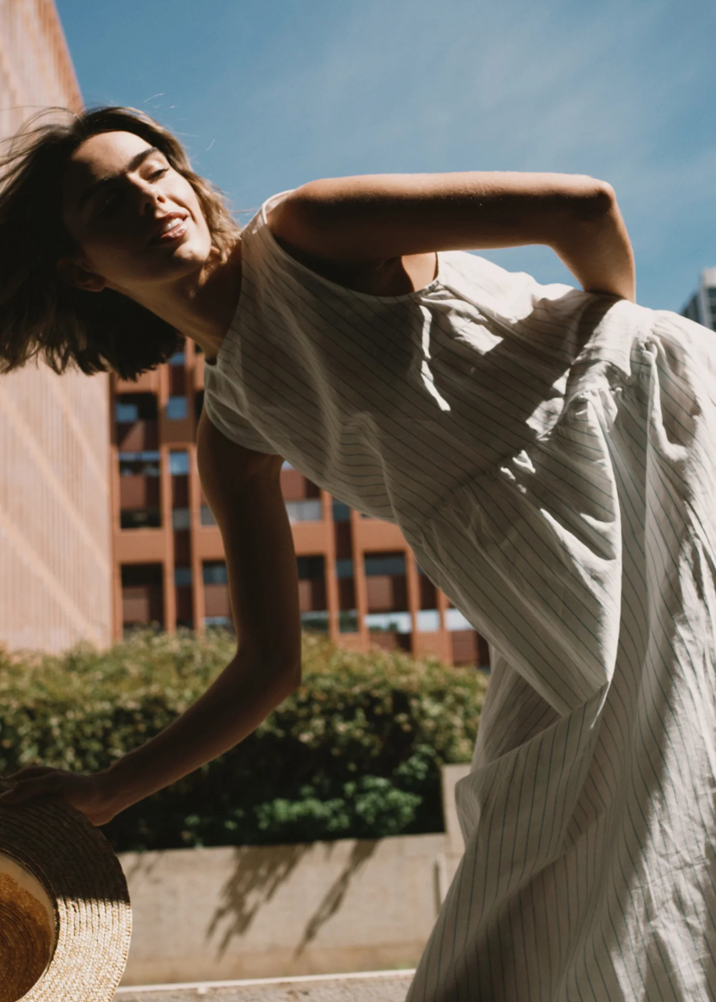 Low back striped dress