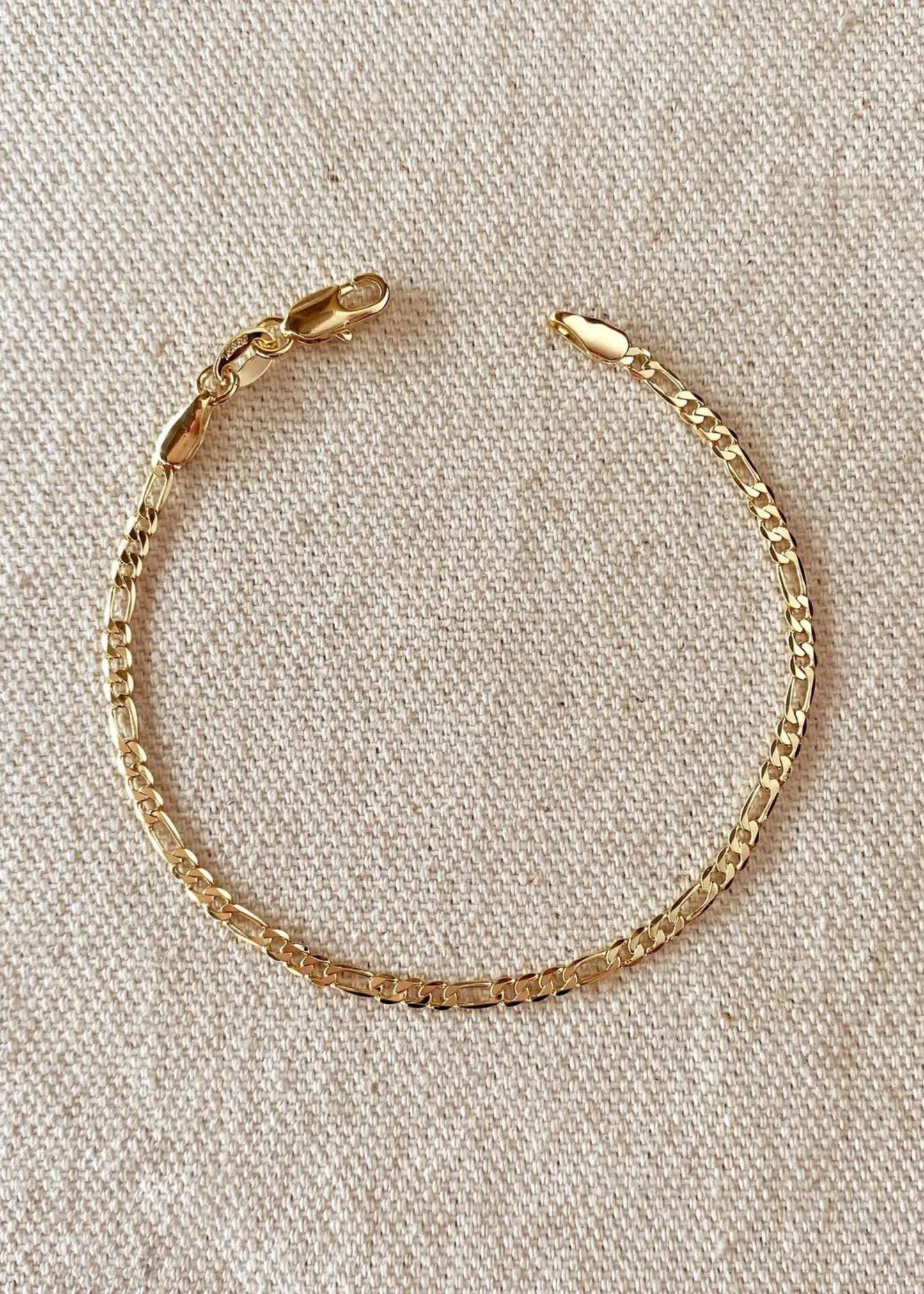 Flat figaro bracelet, 2.5mm