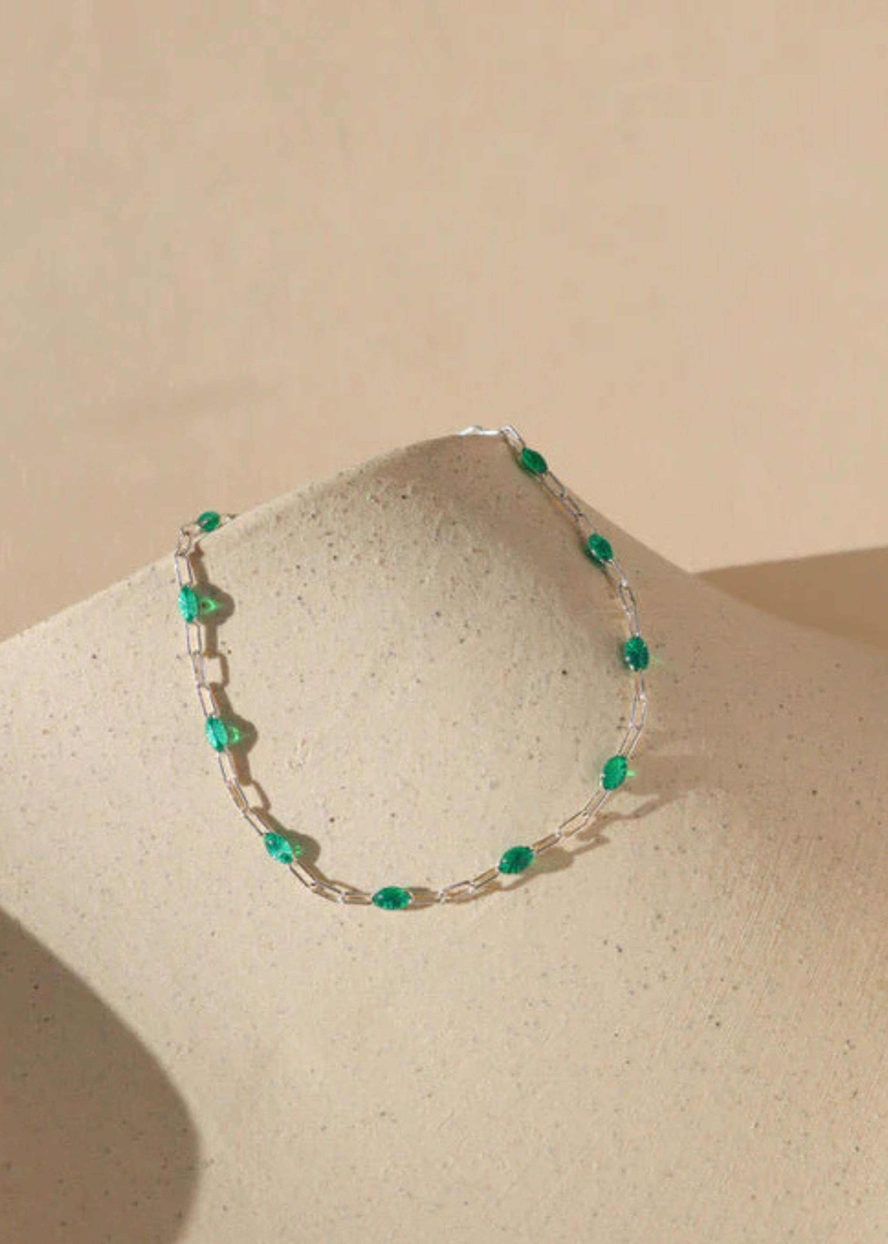 Emerald gemlink bracelet