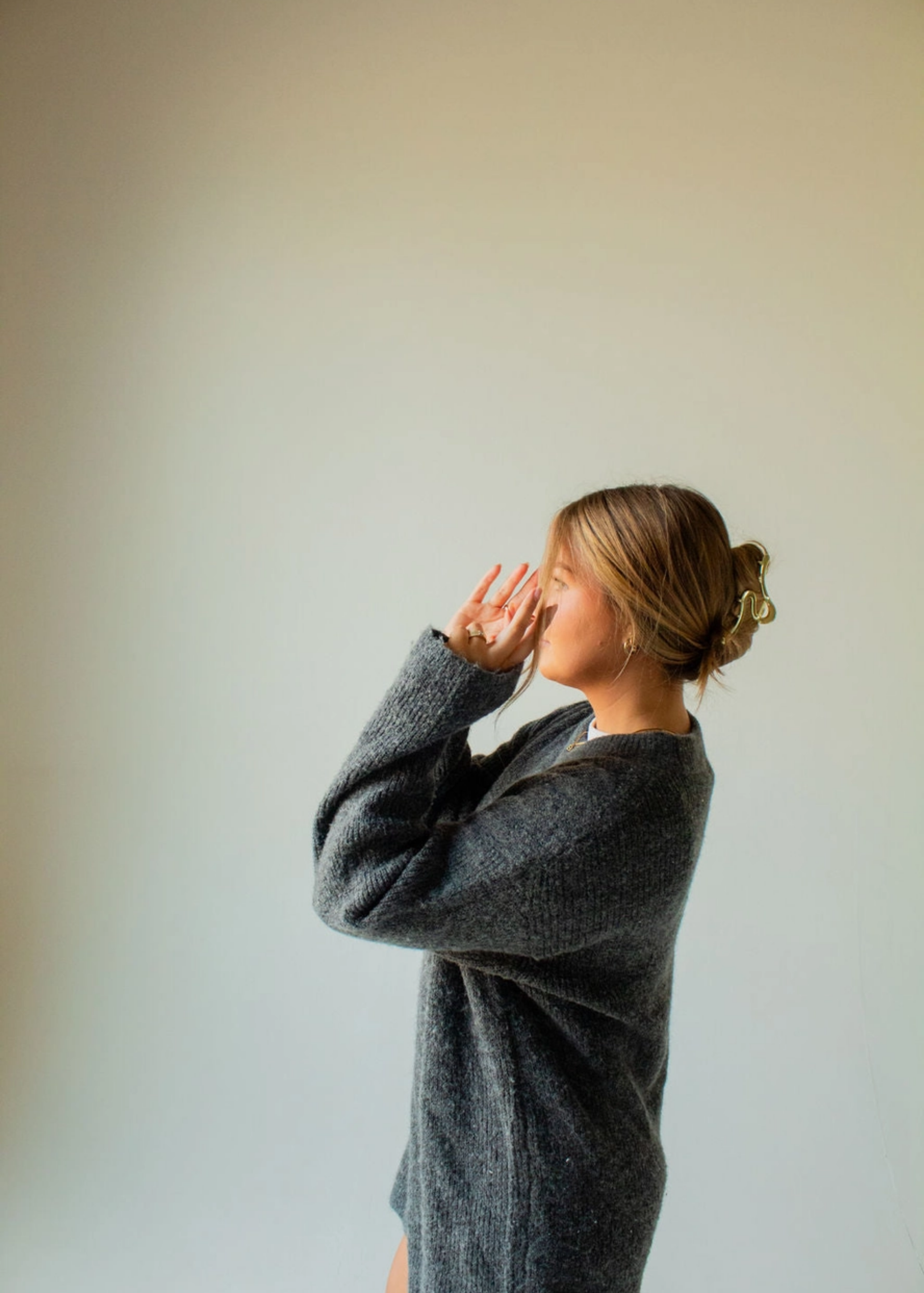 Twirly claw clip, gold