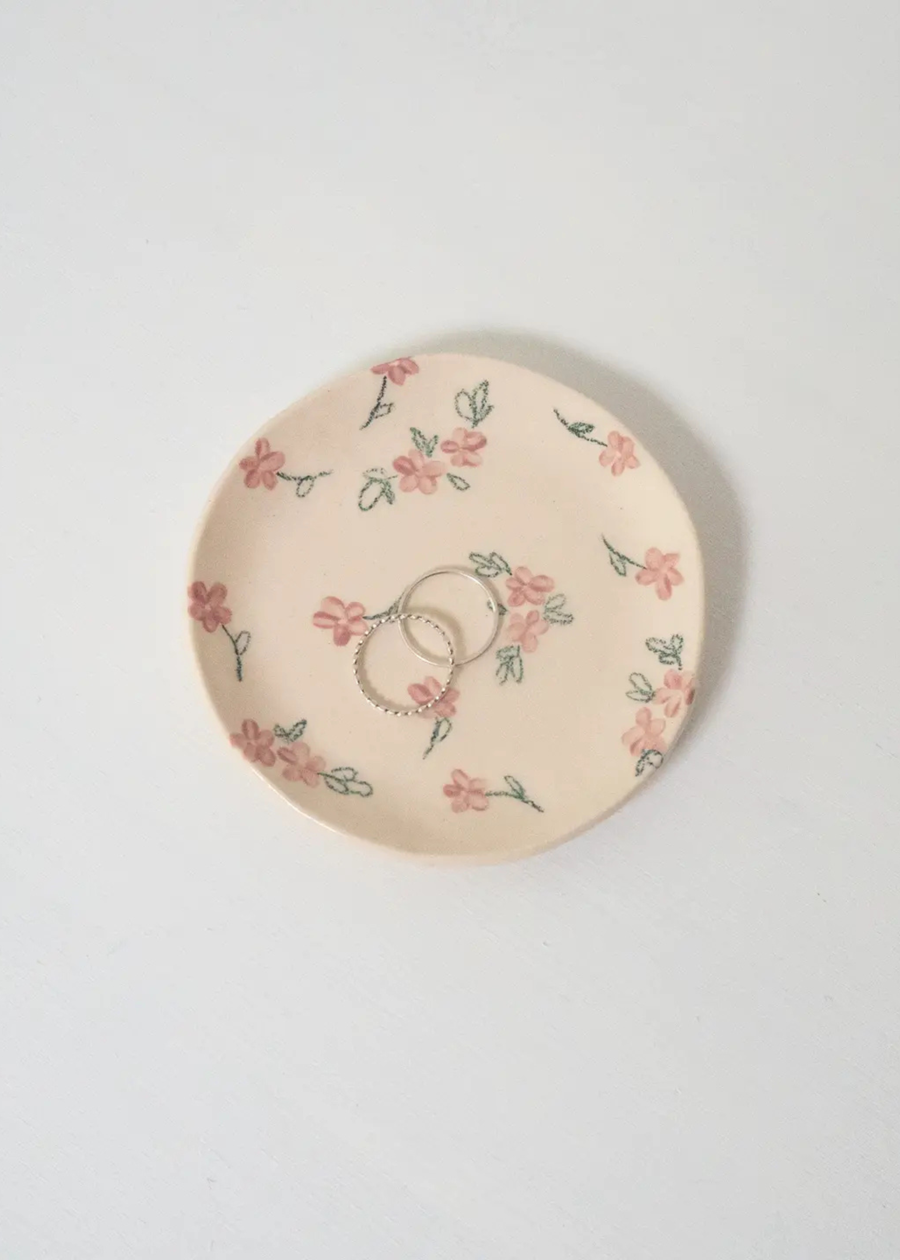 Wild flowers ring dish, rose