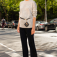 Cashmere straight fit pants, black