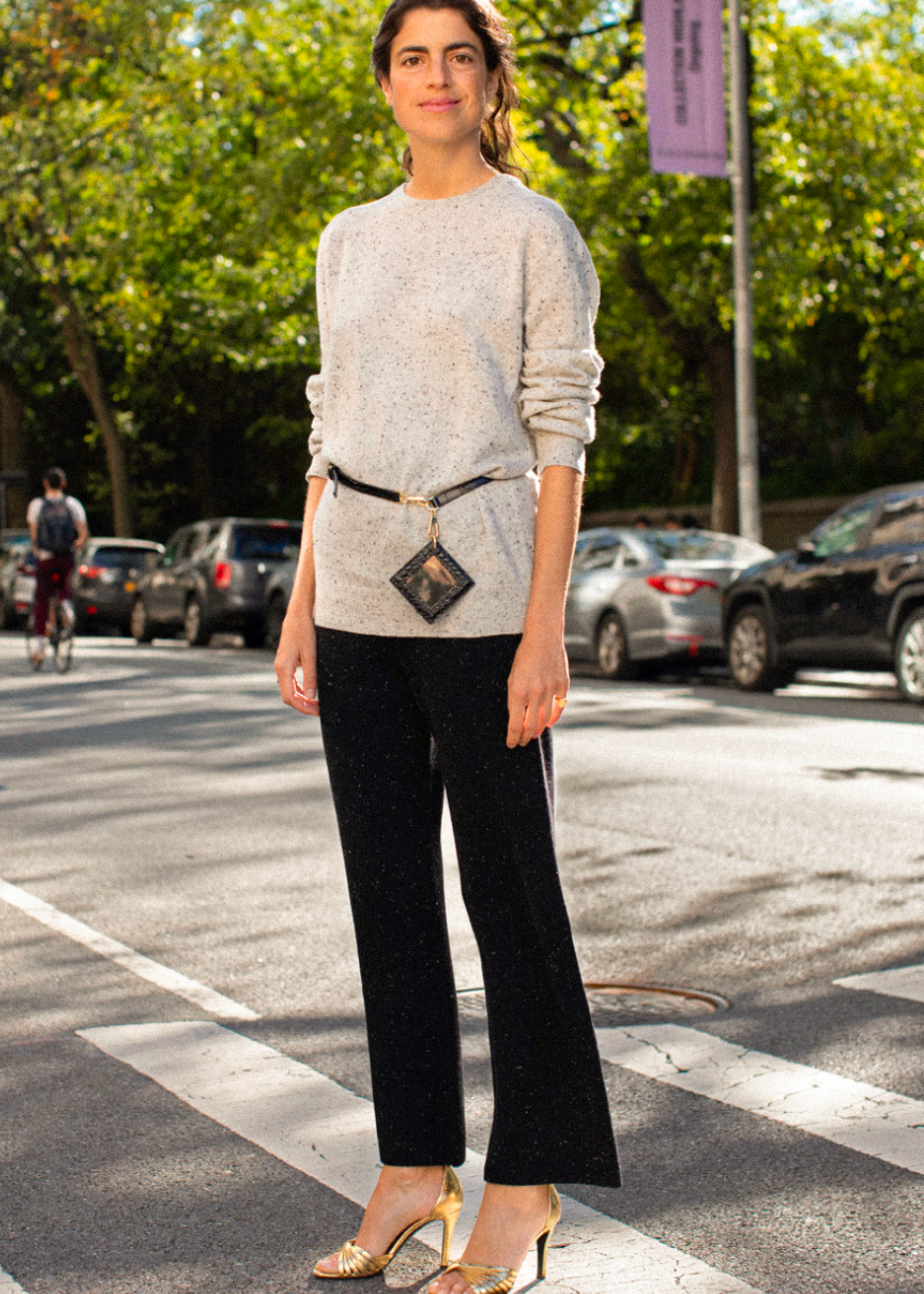 Cashmere straight fit pants, black
