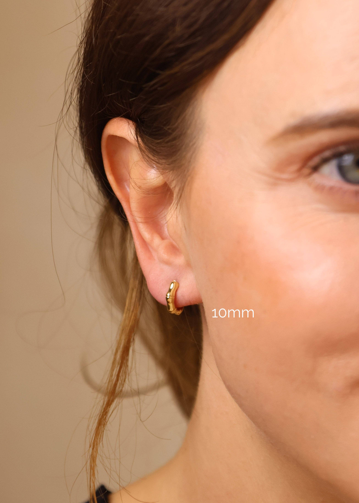 Bamboo hoop earrings, 3 sizes